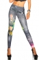 Jeans-Print Leggings schwarz