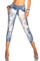 Capri-Jeans-Print-Leggings blau