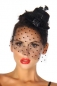 Rockabilly-Minihut / Fascinator schwarz