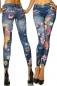 Jeans-Print Leggings bunt