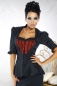 Blazer-Bluse schwarz/rot