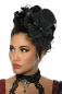 Rockabilly Mini-Zylinder / Fascinator schwarz