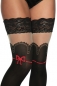 Burlesque-Stockings schwarz/rot