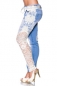 Jeans mit Spitze blau/creme