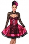 Dirndl aus Satin pink/schwarz