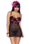 Babydoll mit gepolsterten Cups schwarz