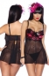 Babydoll mit gepolsterten Cups schwarz