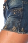 Jeansshort mit Goldstickerei blau