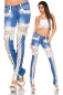 Jeans mit Spitze blau/creme