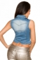 Jeansweste mit Strass blau