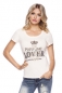 T-Shirt mit Strass und Perlen apricot