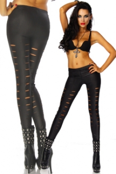 Wetlook-Leggings schwarz