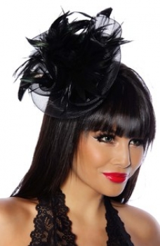 Minihut / Fascinator schwarz